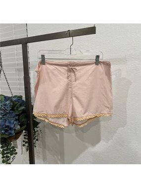 Women's Blush Pink Lace-Trim Sleep Shorts Sz 3 NWOT
